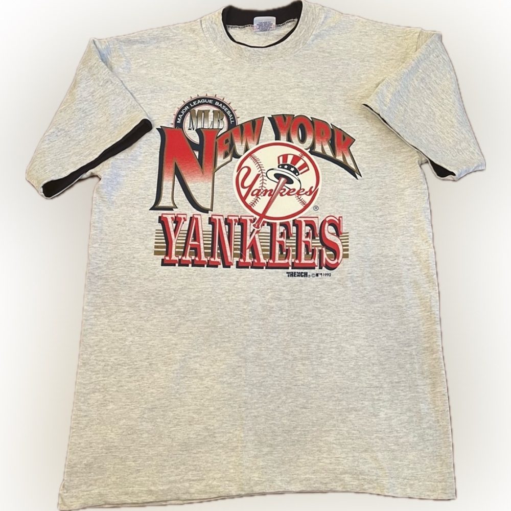 Vintage 1992 New York Yankees T-Shirt by Trench – Made in USA, Size Large NWOT